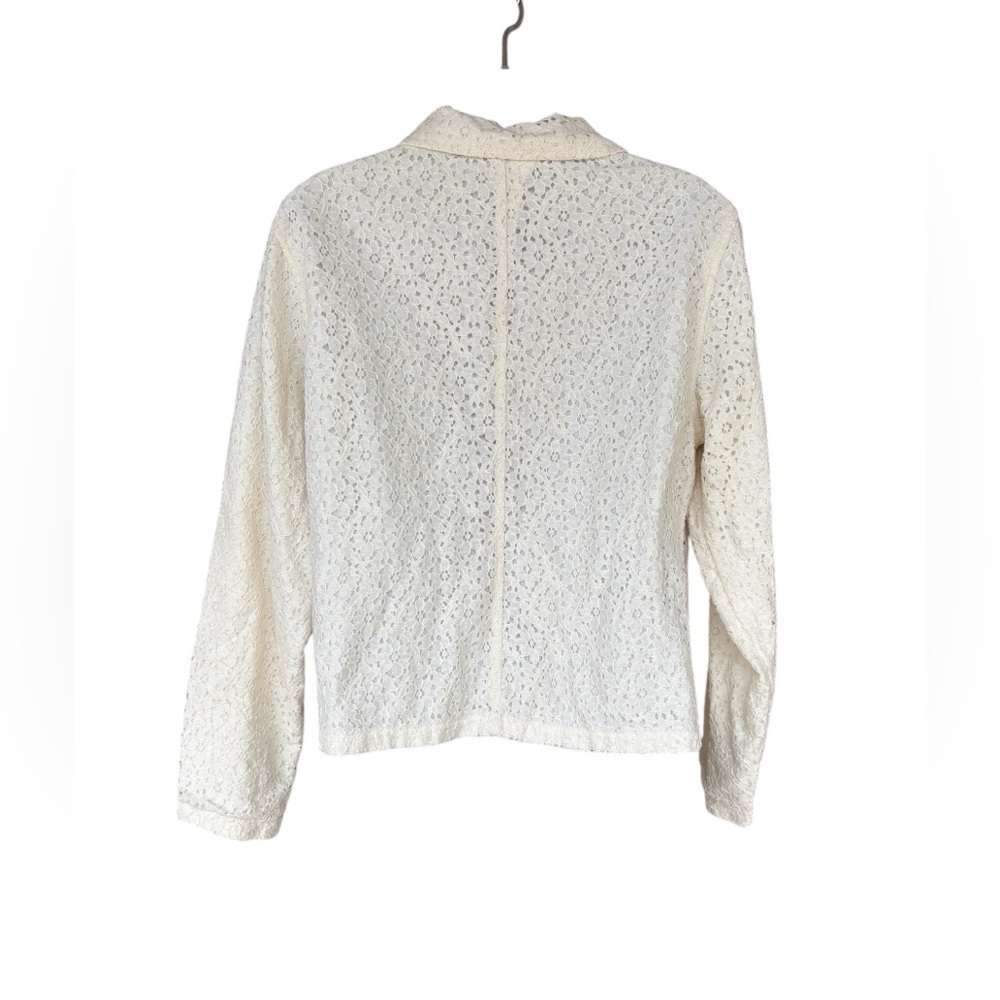 Cold water Creek Jacket Womens Sz M off white Embroidered Eyelet Lace preloved - Picture 7 of 7